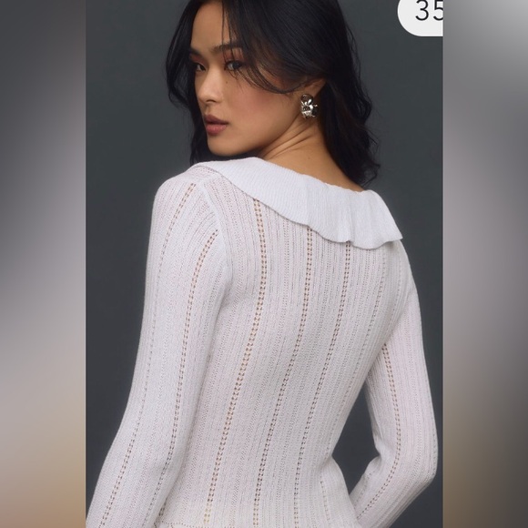 NWT Anthropologie John & Jen Ruffle Cardigan - Picture 3 of 5